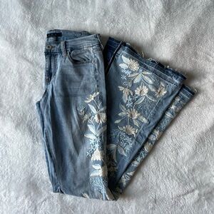 LVPL Vintage Denim with White Floral Embroidery